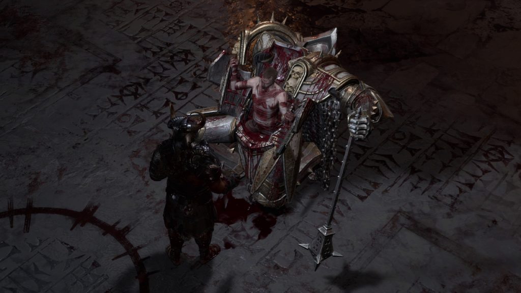 Μια εικόνα μιας αιματηρής πανοπλία στο Diablo IV