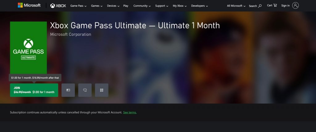 Game Pass: Microsoft has stopped Xbox Game Pass Ultimate $1 trial