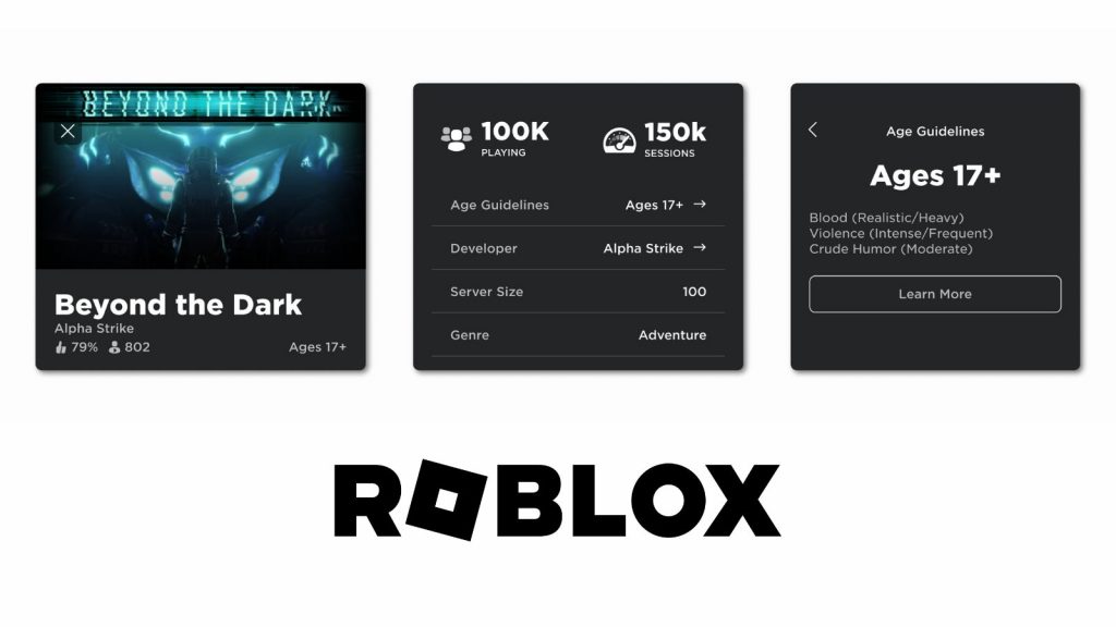 Roblox 17+ Deneyimler Açıklama
