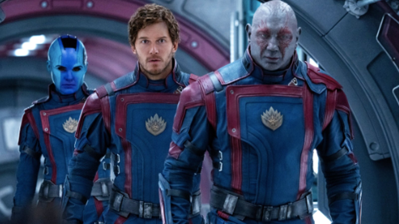 Nebula, Peter Quill และ Drax ใน Guardians of the Galaxy 3