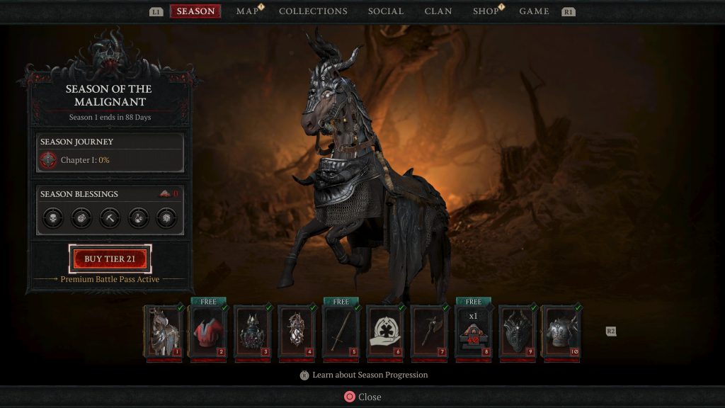 Diablo 4 Season 1 Battle Pass Tiers 1 hingga 10
