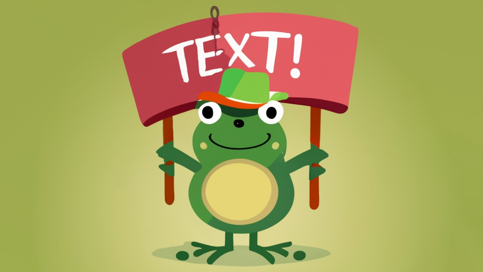 Une grenouille tenant une bannière qui dit le texte! AI généré