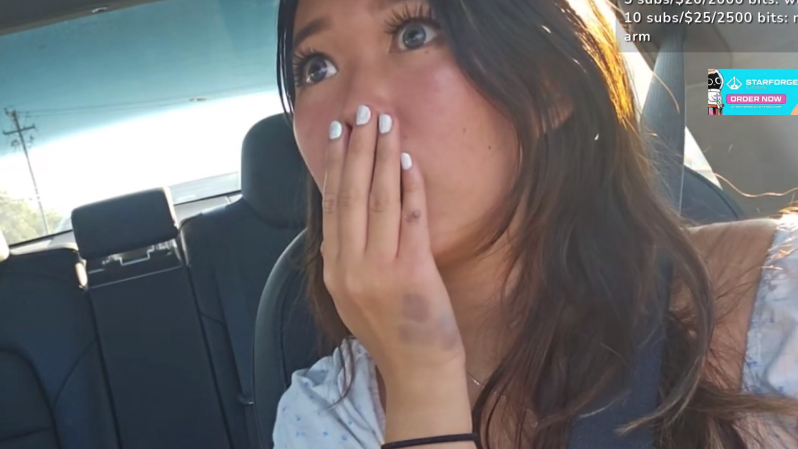 Extra Emily Shocked After Man Rear Ends Her Car During Irl Stream Dexerto