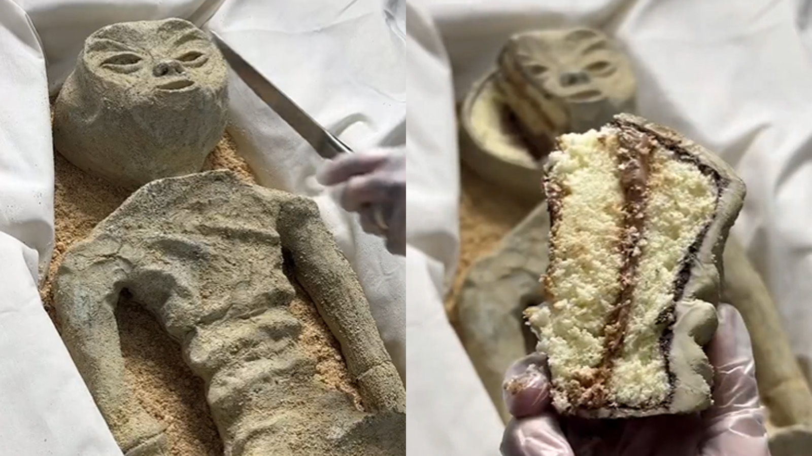 El “cadáver alienígena” viral mostrado al gobierno mexicano inspira la nueva versión del pastel