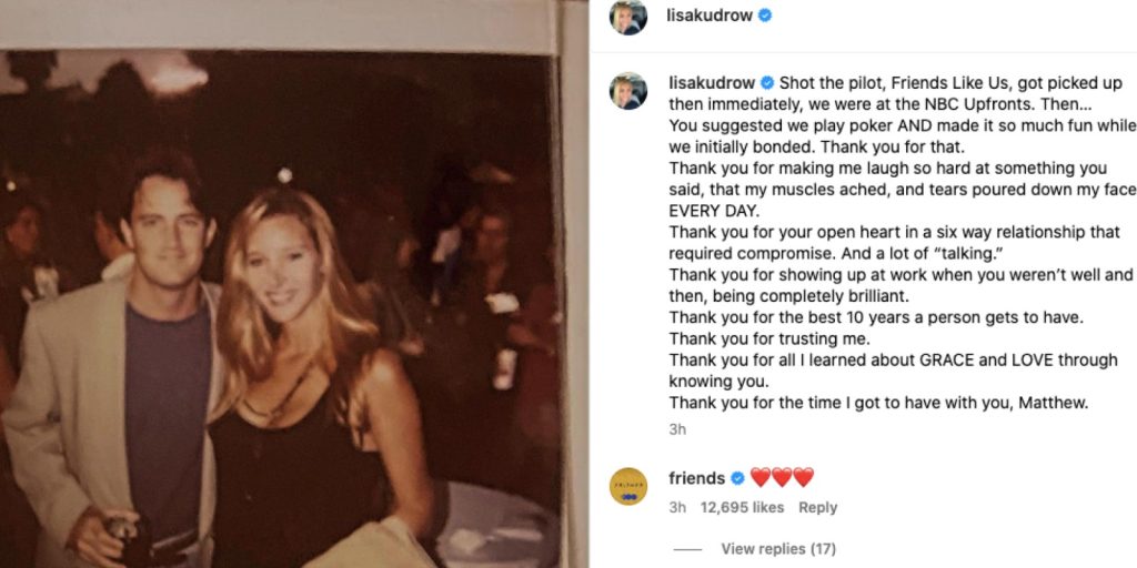 Lisa Kudrow expresses heartfelt gratitude to Matthew Perry in a touching homage