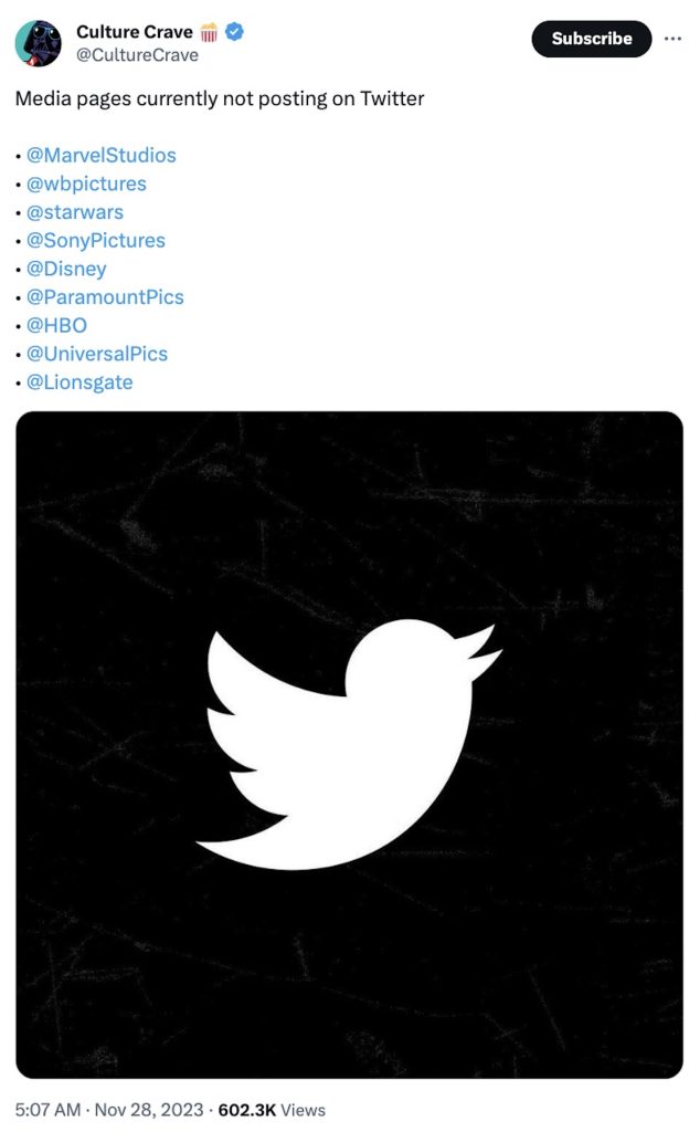 Prominent Studios Take Stand Against X Following Elon Musk's Controversial Tweet