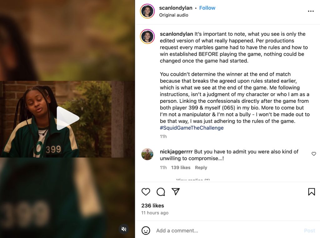 Player 065 Responds to Controversial Marbles Backlash in Squid Game