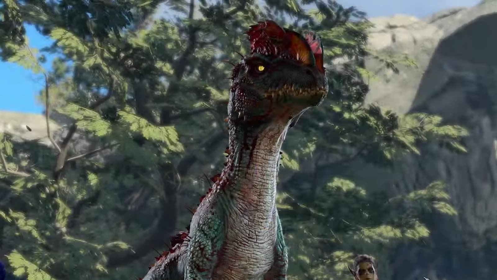 O jogador de Baldur's Gate 3 estraga uma cena com uma falha engraçada de dinossauro