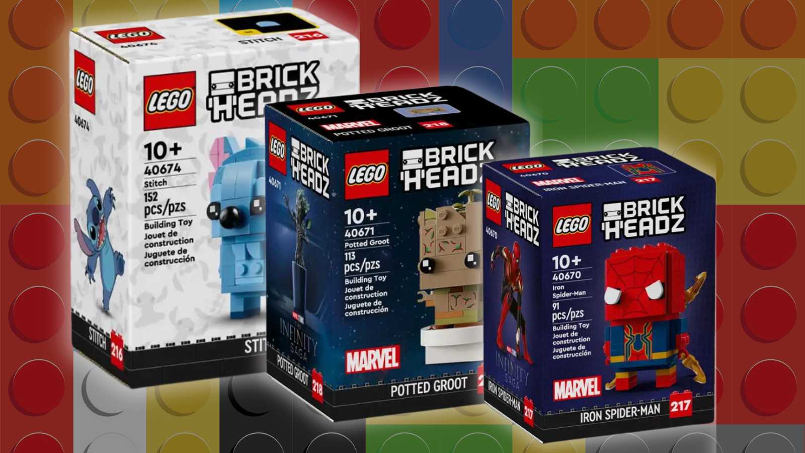 LEGO BrickHeadz Februar 2024: Iron Spider, Groot, Stitch & mehr