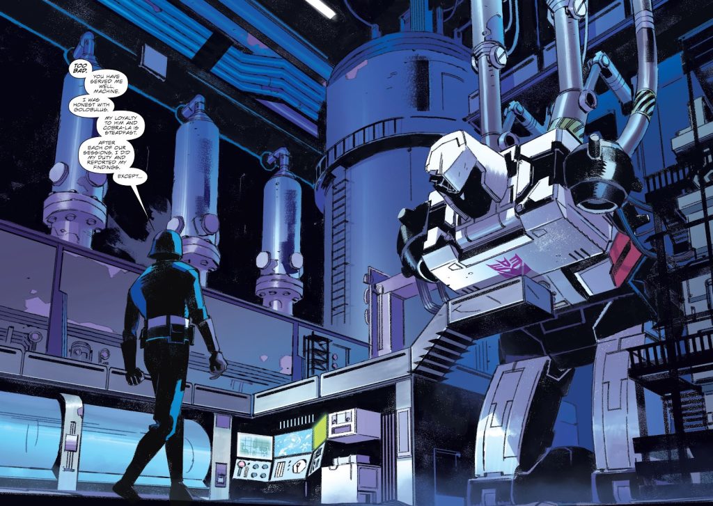 Cobra Commander holds Megatron prisoner