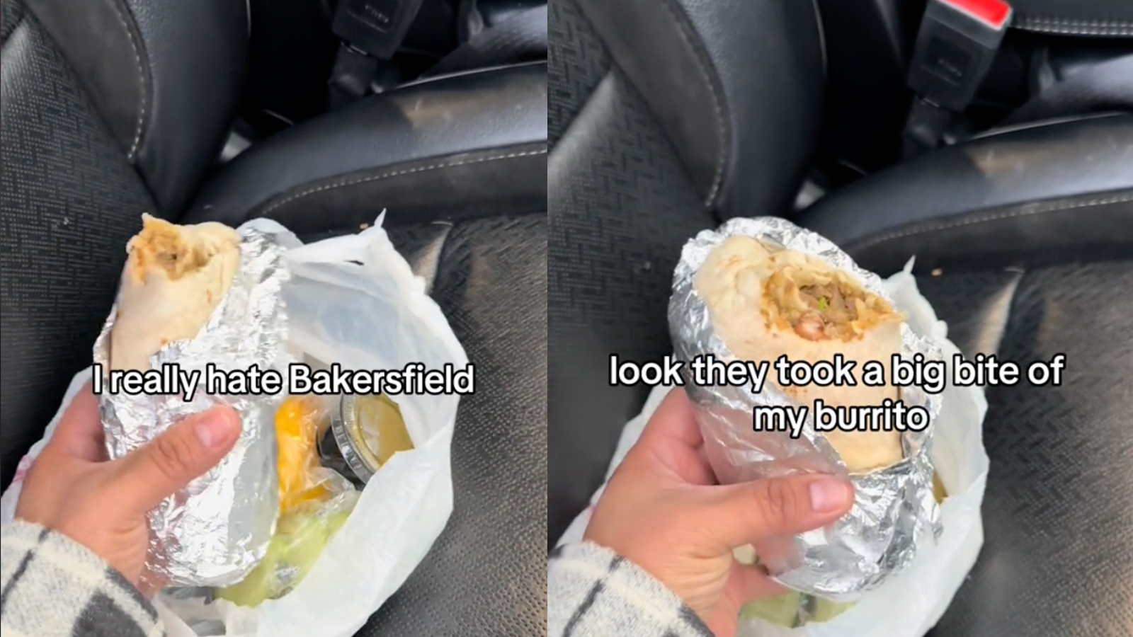 Man goes viral after stranger bites his burrito through car window ...