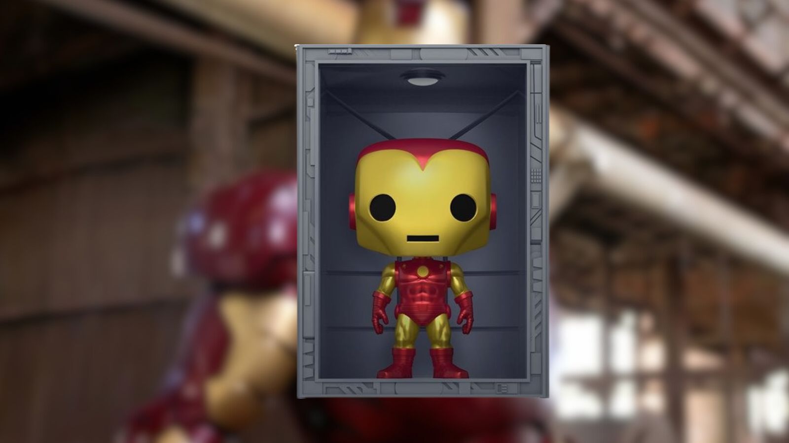 MARVEL IRON MAN HALL OF ARMOR MDL. 4 DLX. POP! FIGURE - PX — Collectibles
