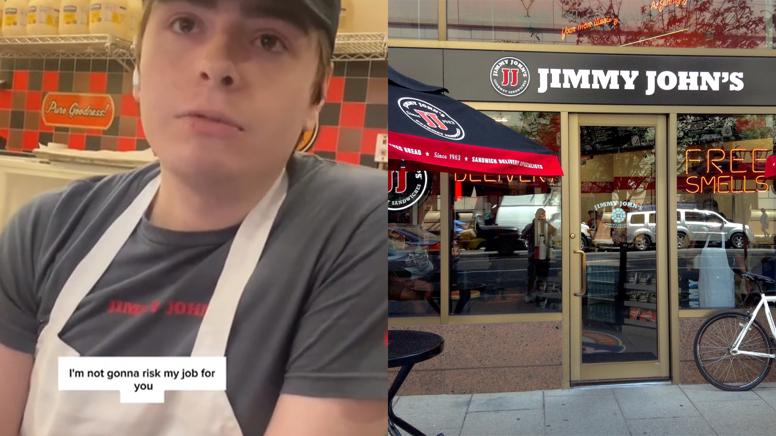 Jimmy Johns employee throws customers sandwich in trash for paying with cash - Dexerto