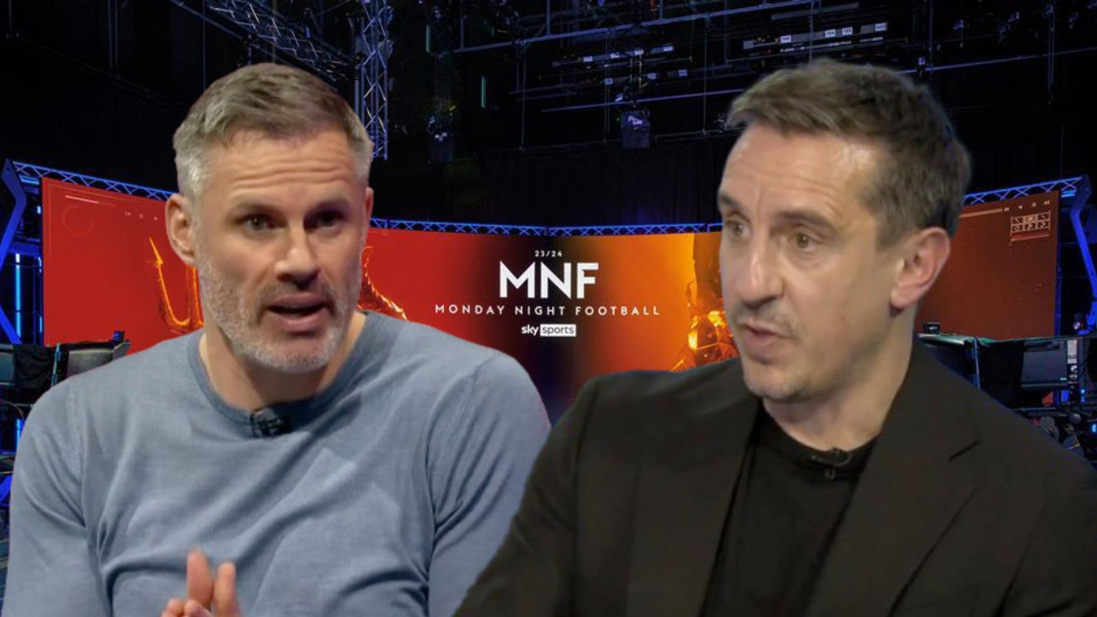 Gary Neville roasts Jamie Carragher in clash over Liverpool vs Man City