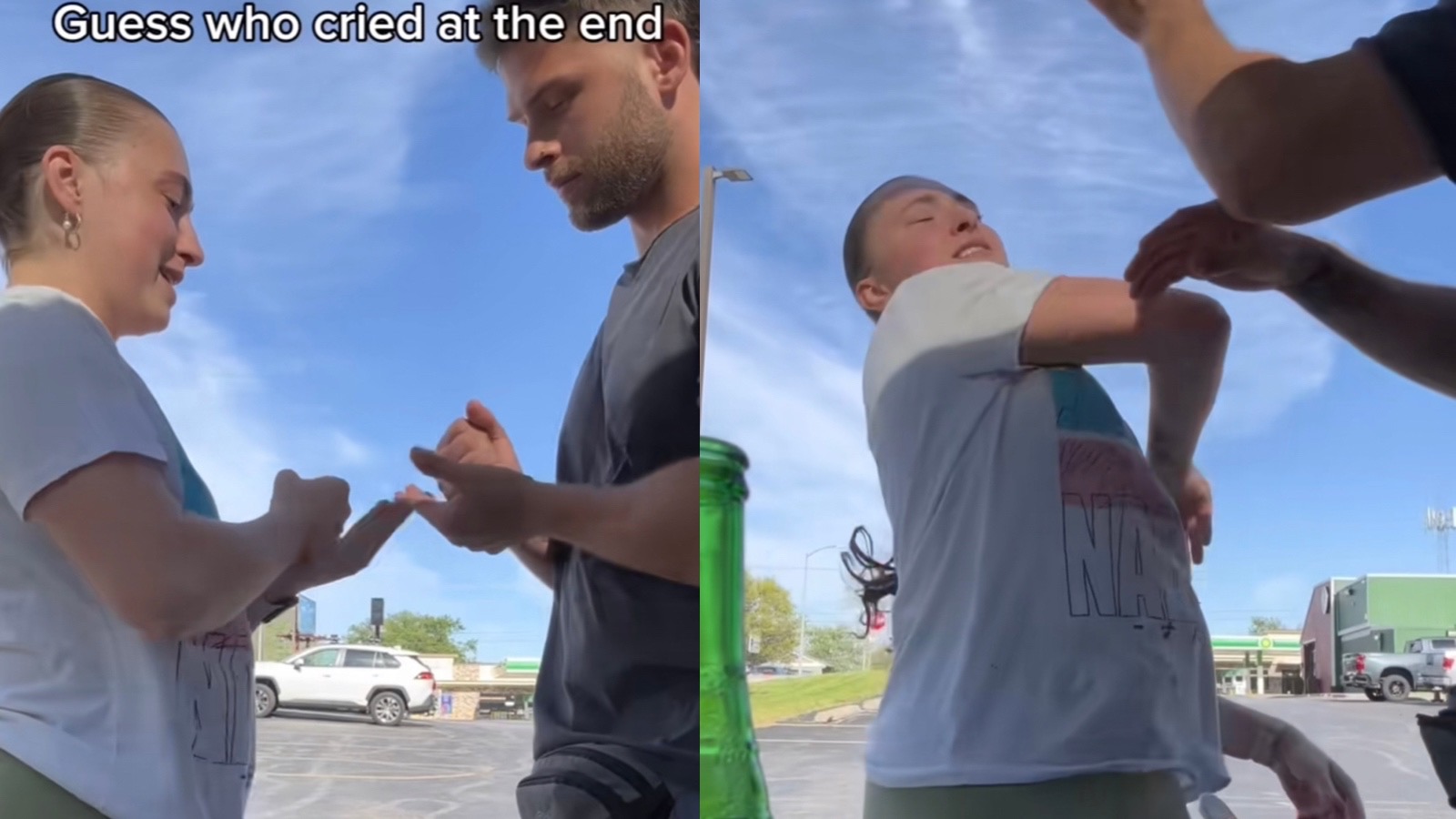 Woman hits partner during TikTok challenge leaving their child in tears