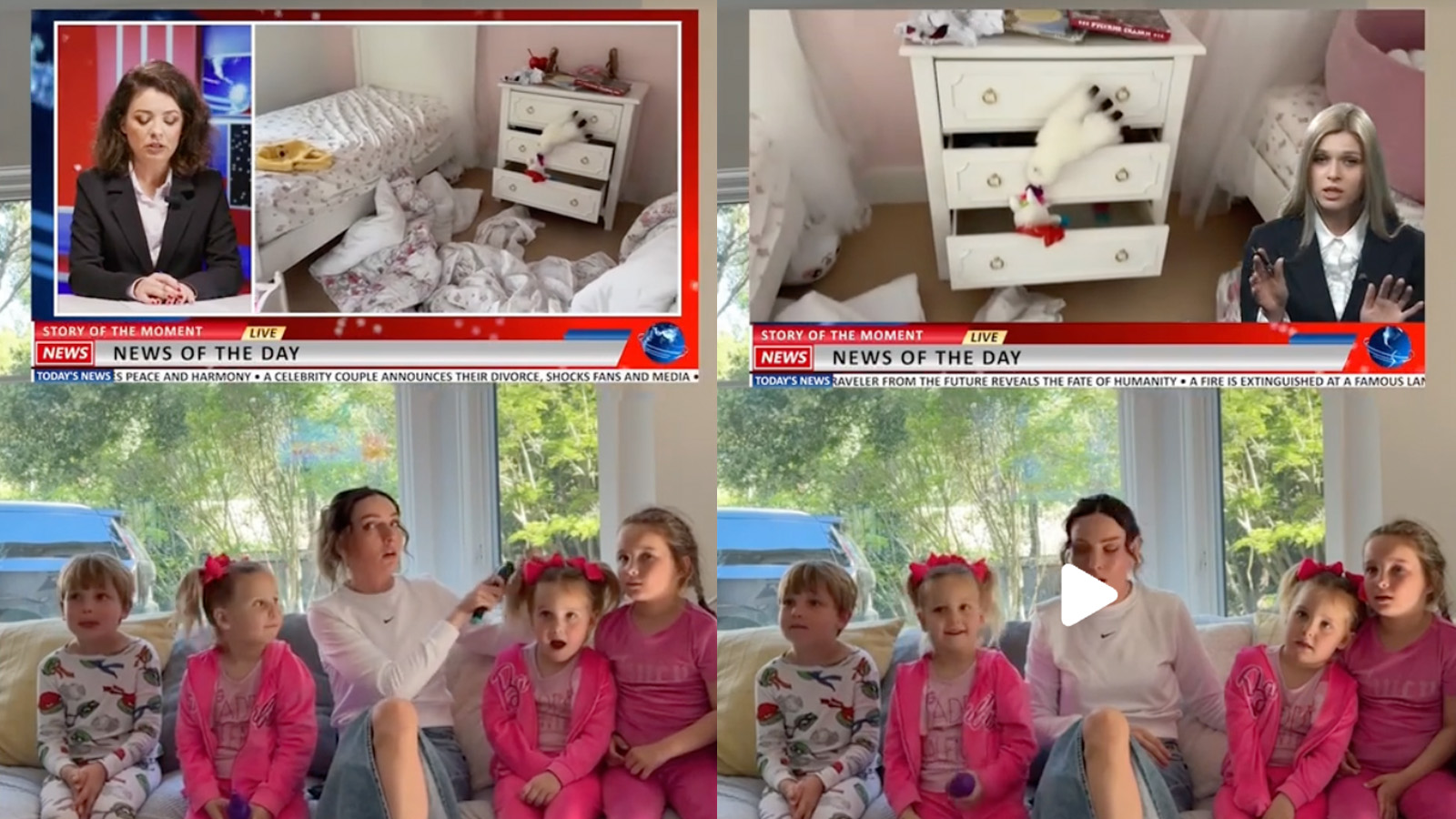 Parents go viral making fake news reports to trick kids into cleaning their rooms