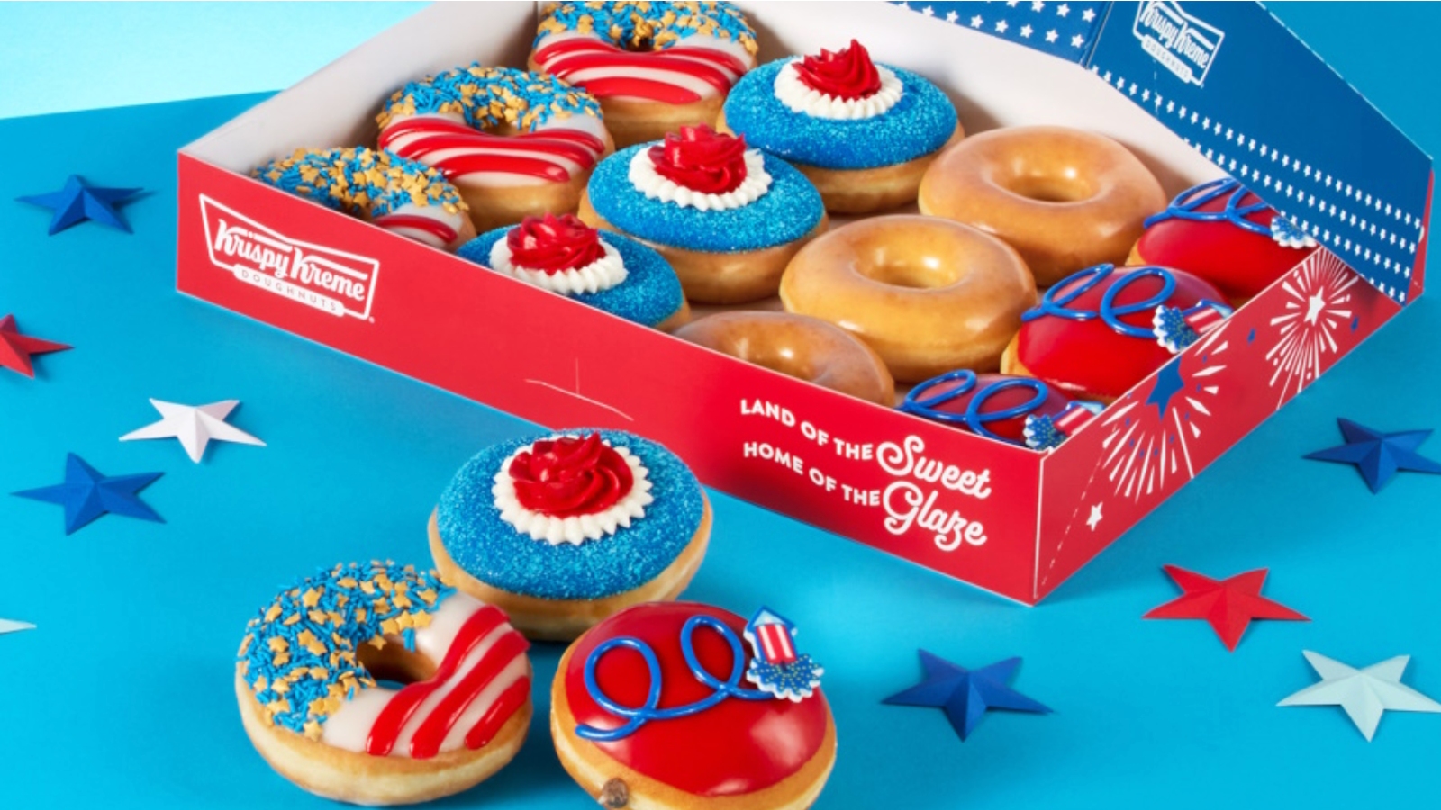 Krispy Kreme запускает «Коллекцию Star Spangled Sweetness Collection» как раз к 4 июля.