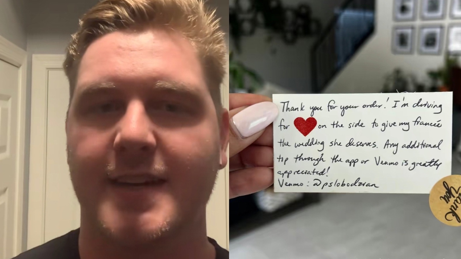 TikTok pays off Uber Eats driver’s wedding thanks to heartfelt note in Chipotle order