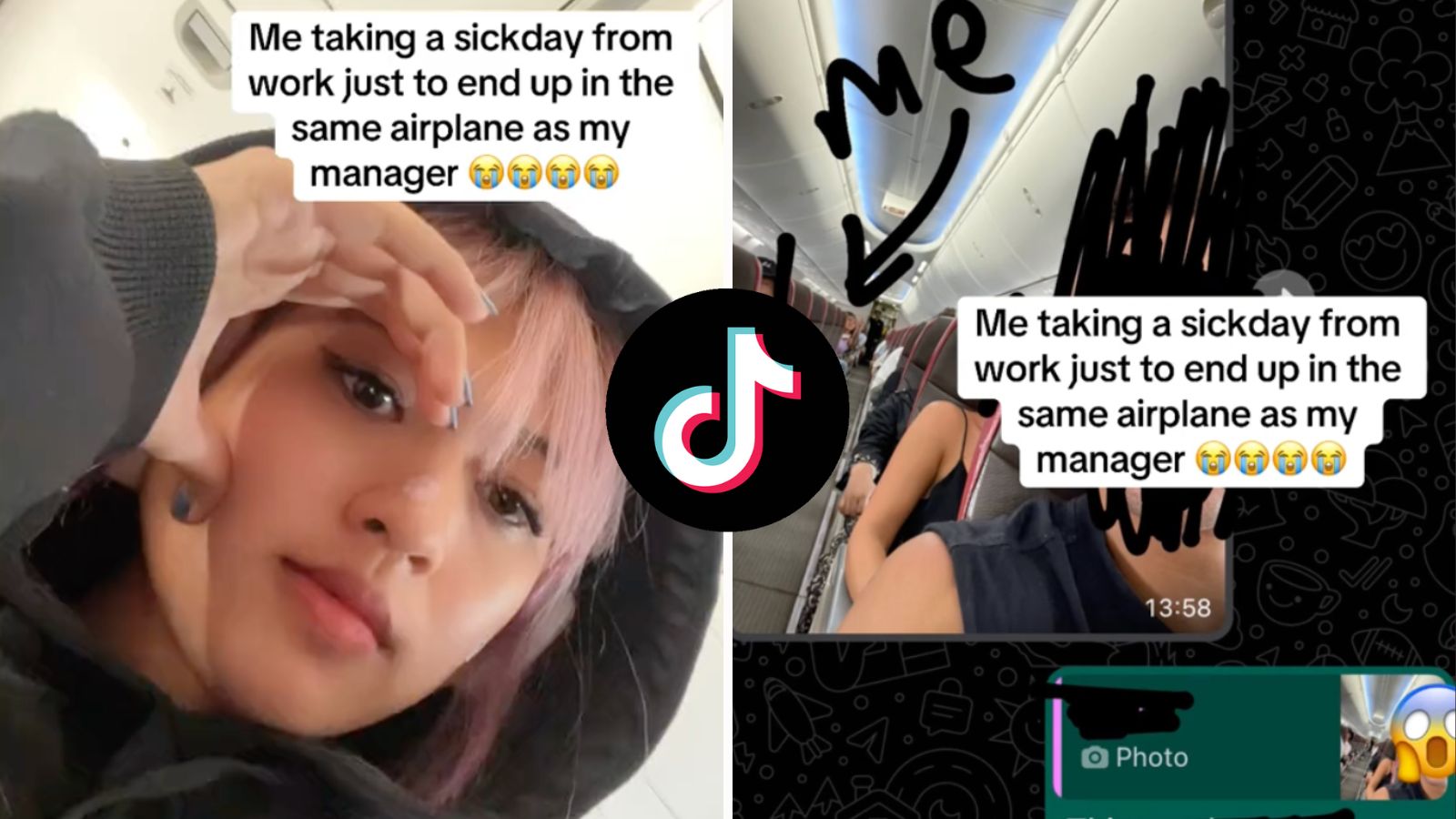Woman calls out sick to catch flight & gets caught by boss on plane