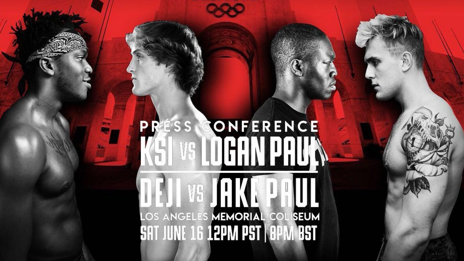 Watch KSI vs Logan Paul and Deji vs Jake Paul Boxing Fight Press Conference Live Stream